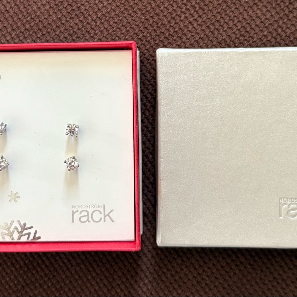 Nordstrom Silver Crystal Stud Earrings